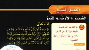 حل فصل الشمس والأرض والقمر علوم سادس ابتدائي