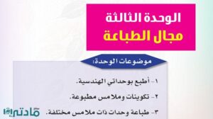 حل الوحدة الثالثة مجال الطباعة تربية فنية ثالث ابتدائي ف1