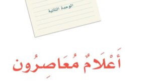 حل الوحدة الثانية اعلام معاصرون لغتي ثالث متوسط ف1 1448